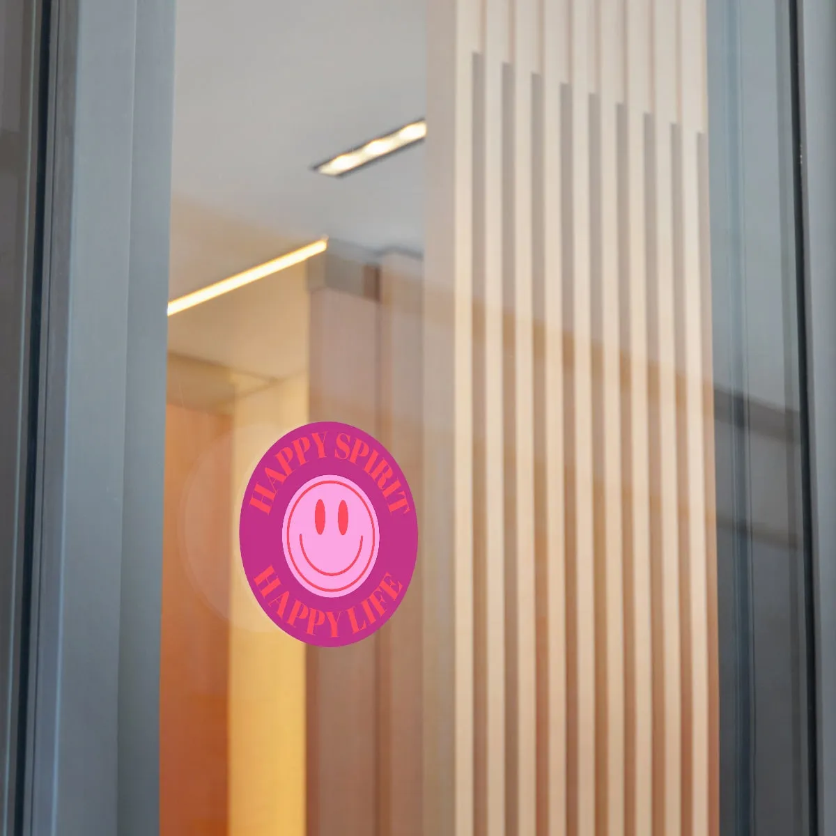 Happy Spirit Happy Life Round Vinyl Stickers, UV Smiley Stickers, Smile Sticker, Tumblr Retro Smile, VSCO Girl, Computer, Skateboard, Bumper