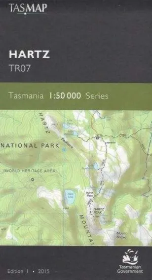 Hartz 1:50 000 Topographic, Cadastral Map (1st Edition) by TasMap (2015)