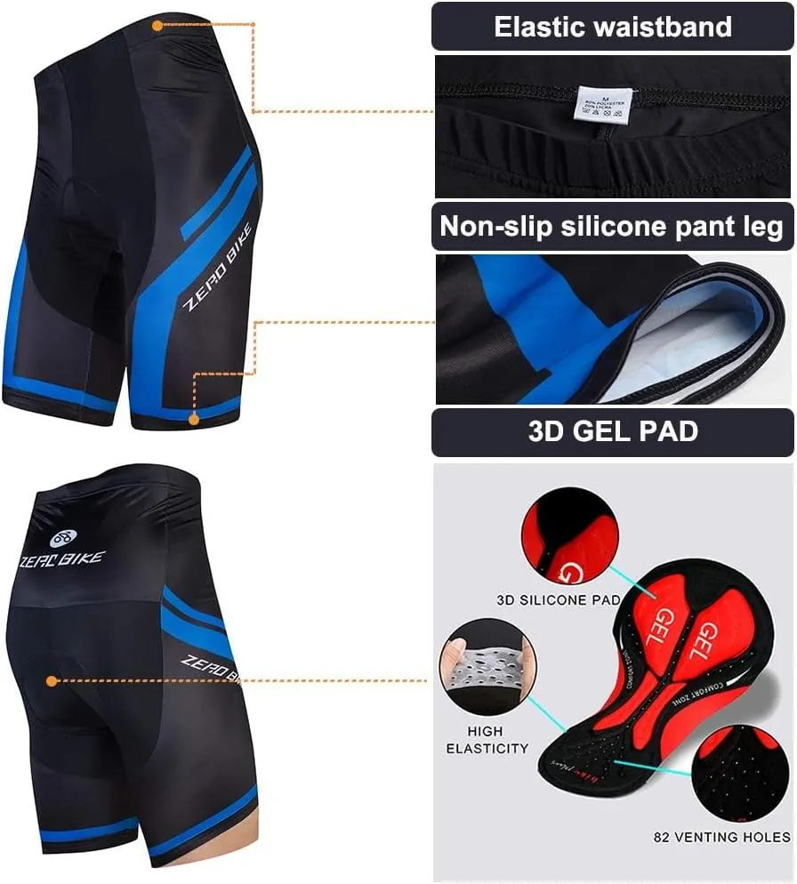 Men's Short Sleeve Breathable Cycling Jersey Set 3D Padded Bicycle Shorts Sportswear Suit Quick Dry