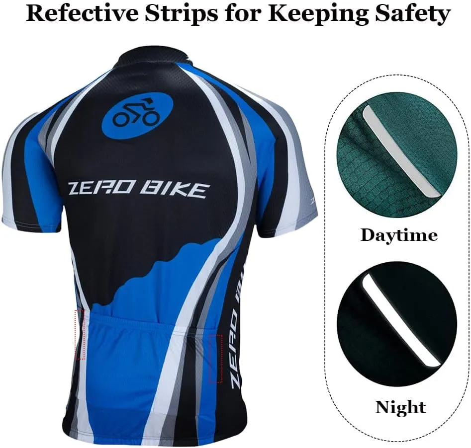 Men's Short Sleeve Breathable Cycling Jersey Set 3D Padded Bicycle Shorts Sportswear Suit Quick Dry