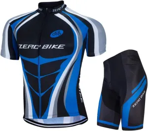 Men's Short Sleeve Breathable Cycling Jersey Set 3D Padded Bicycle Shorts Sportswear Suit Quick Dry