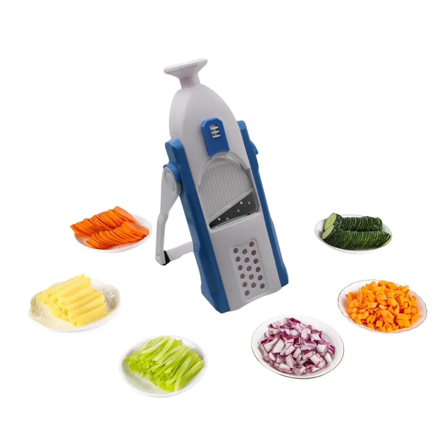 Multi-Function Time Saving Vegetable Slicer Cutter   Julienne 5-in-1 Food Vegetable Potato Chopper, Garlic Grinder